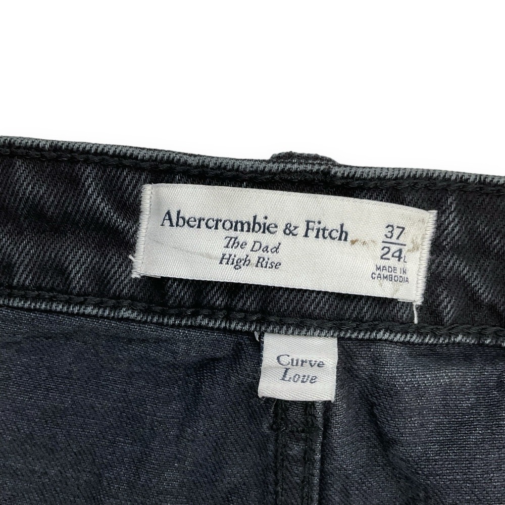 Abercrombie & Fitch Jeans Women 24W (49x30.5) Black Curve Love The Dad Plus NWT - Picture 6 of 10